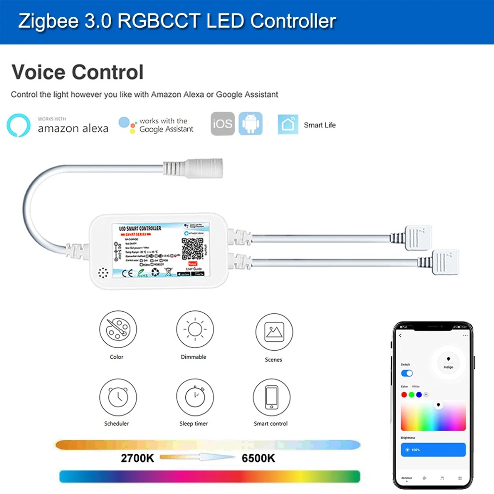 Tuya Zigbee DC24V FCOB RGB LED - огляд і ціна Zigbee Coordinator Stick